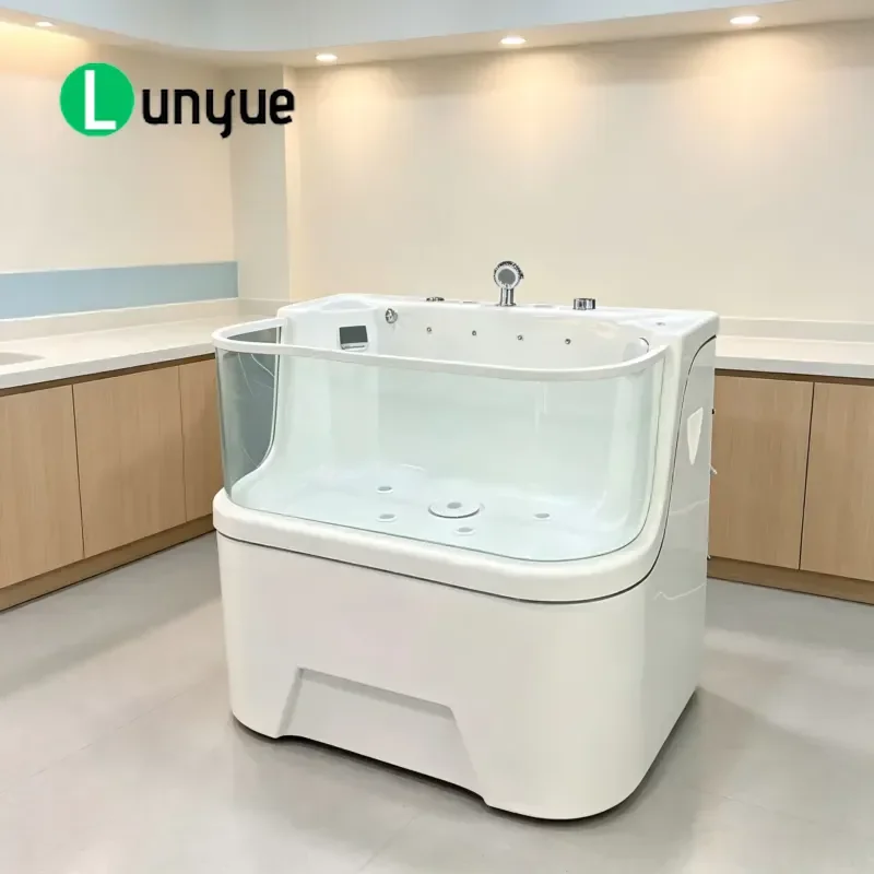 Large Pet SPA Bath 100ml Acrylic with Ozone LED Light for Dog Grooming Deluxe Portable Bathtub for Small Medium Dogs Cats