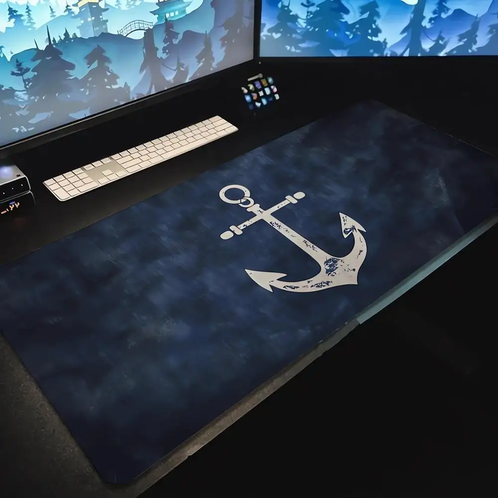 

Коврик для мыши с ретро-дизайном в виде якоря, большой коврик для компьютерной клавиатуры, противоскользящий коврик для игровой мыши из натурального каучука, длинный настольный коврик 900x400 мм