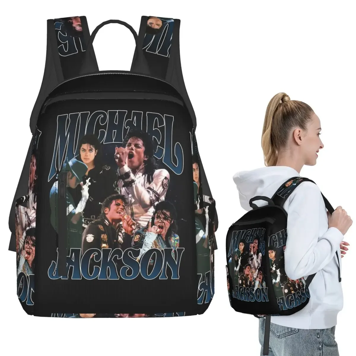 Michael Jackson Dancing Backpack Student BookBag Children School Bag Laptop Shoulder Bags Boys Girls