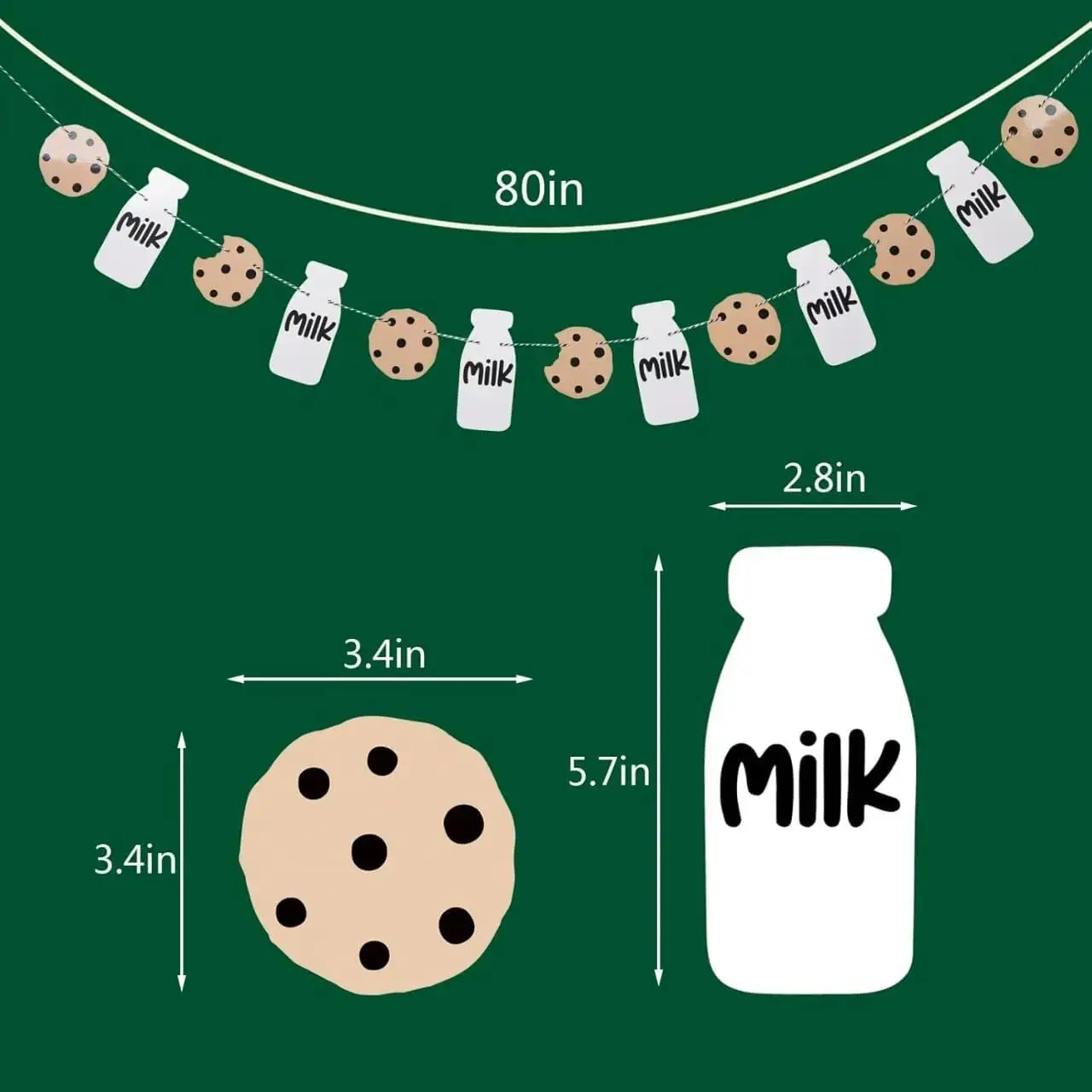 Cookies and Milk Birthday Party Banner for Baby Shower Boy Girl First Second Third Birthday Party Decor