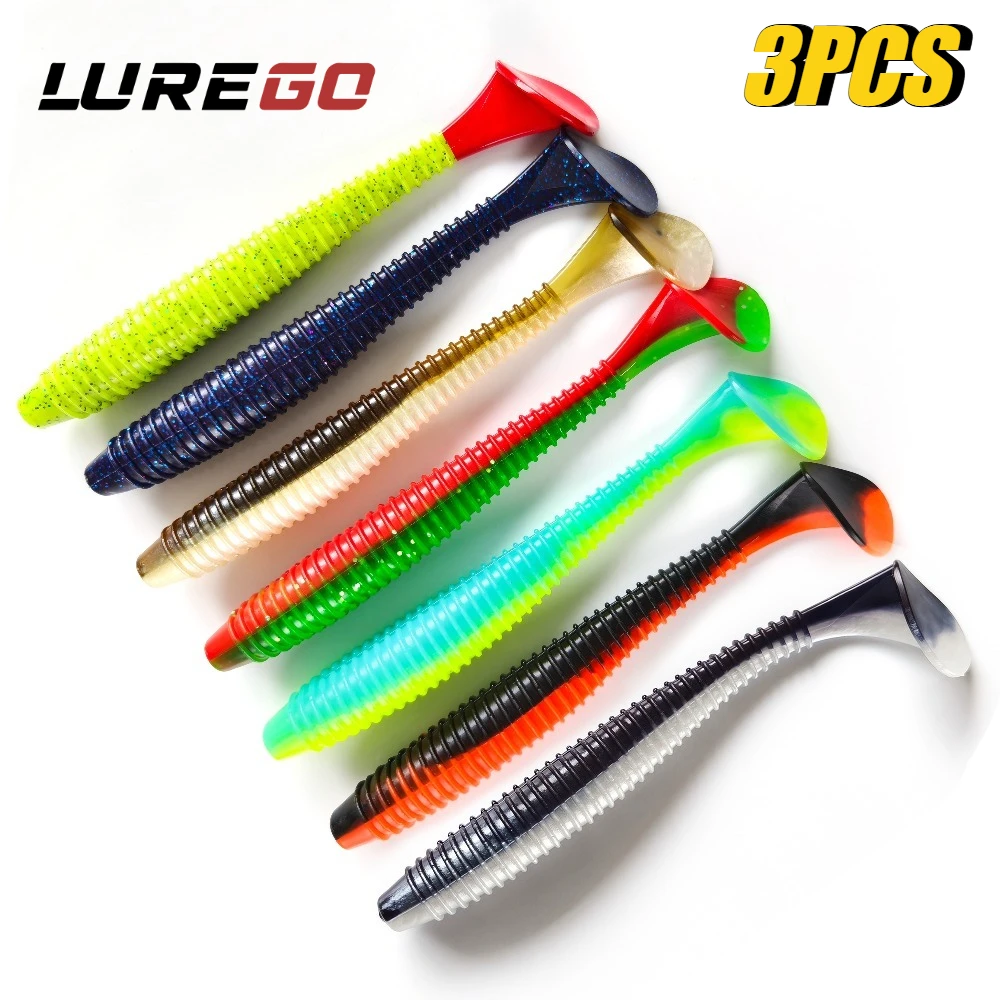 3er-Set 16cm/20cm Dual-Size T-Tail Softköder, Vielseitiger Slow-Jerk-Köder, Leistungsstarker Weitwurfköder für Süß- und Salzwasser