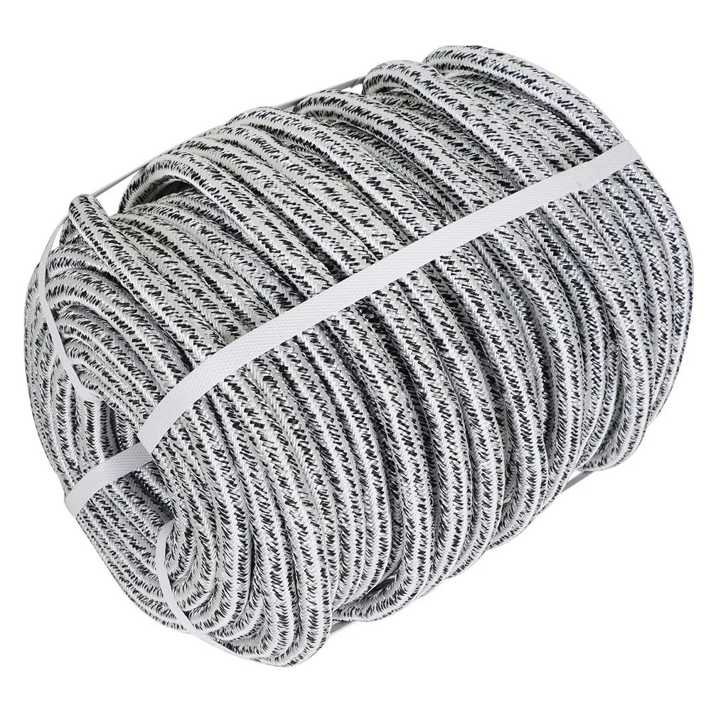 

High Strength 16000lbs 5/8 Inch 24 Strand Braided Polyester Rope 200Ft White-Black-for Tree Climbing Rigging, Arborist