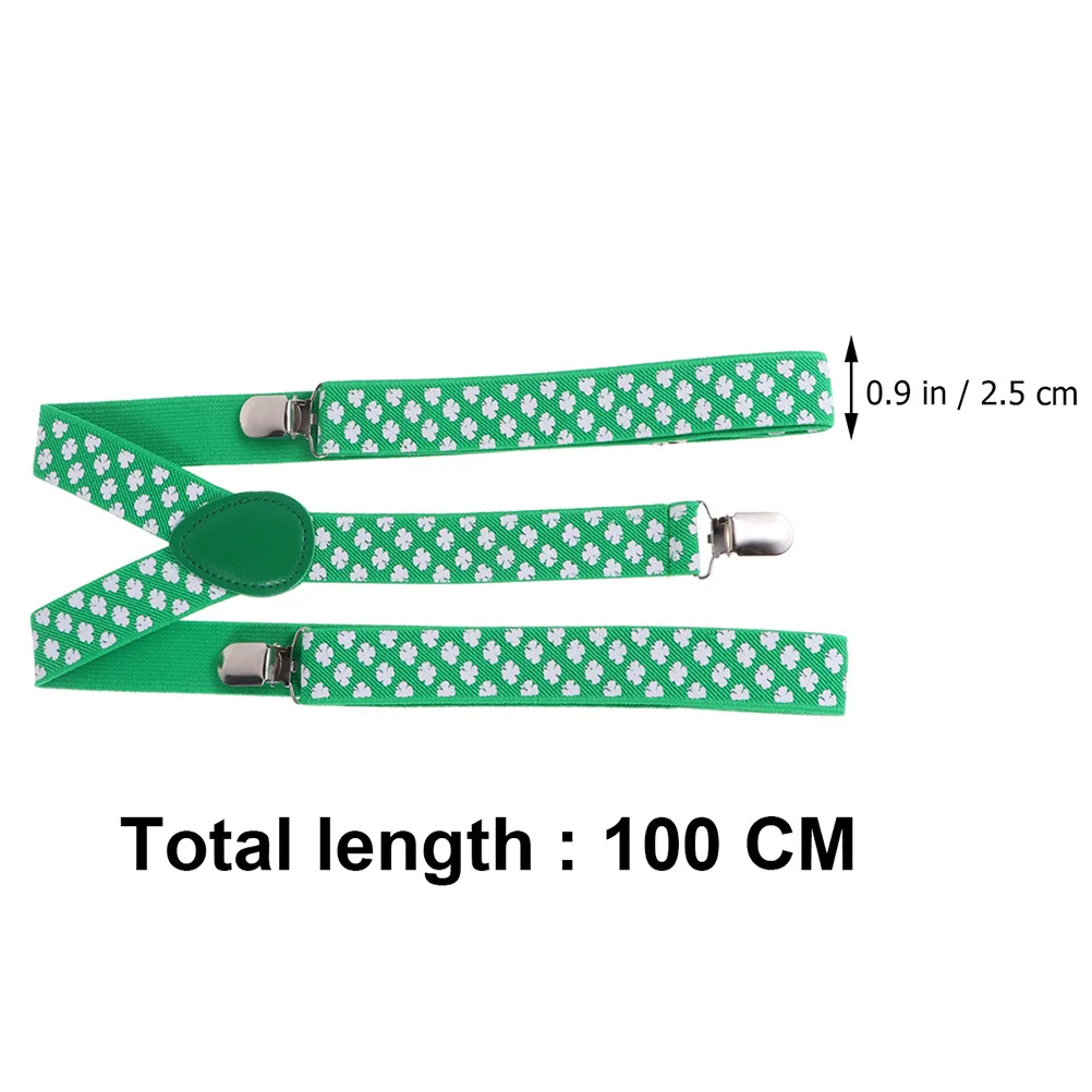 

2 шт., набор подтяжек в виде трилистника, галстук-бабочка с принтом клевера, вечерние нарядные аксессуары, фестиваль Дня Святого Патрика, реквизит для селфи