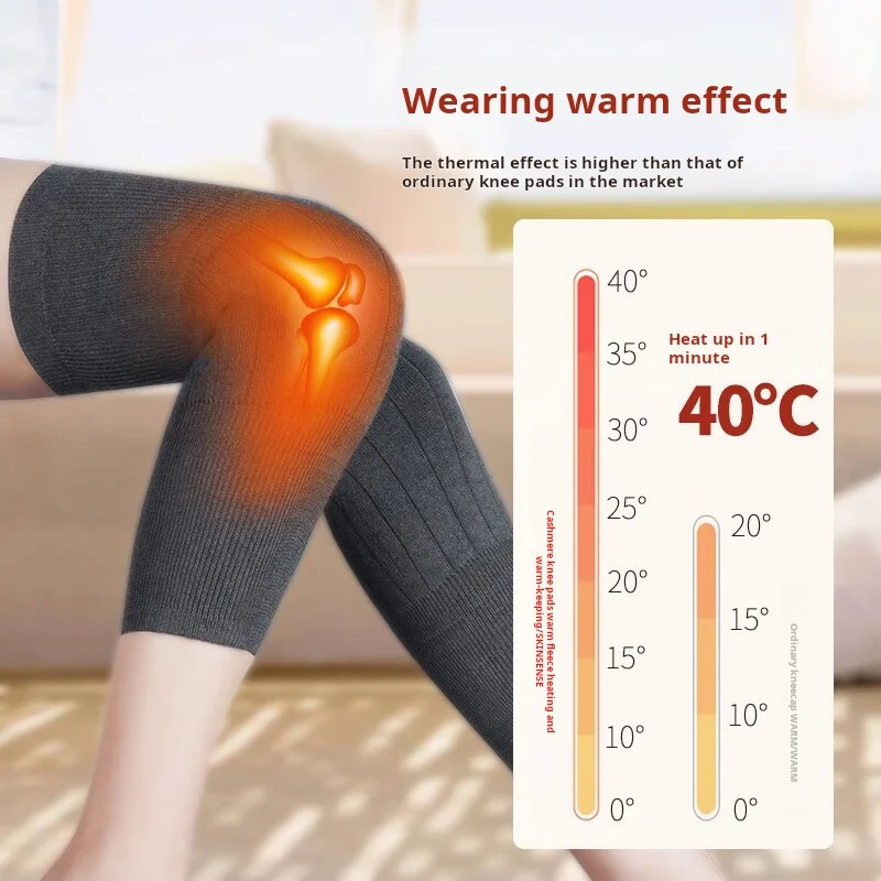 Knee protectors keep the knees of women and the elderly warm knee joint winter and autumn protective cashmere lengthening thicke