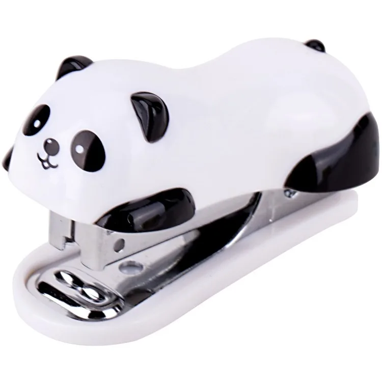 Deli Mini Panda Hefter Set Cartoon niedlich tragbare kleine Nr. 10 Heftklammern Papier bindung Schul bedarf Schreibwaren Büro zubehör