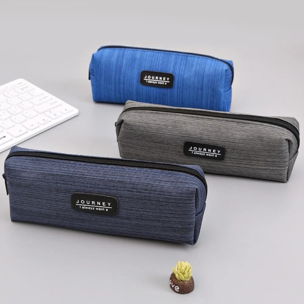 

New Oxford Cloth Pencil Case Waterproof Durable Zipper Pen Pouch Simple Zipper Closure Creative Pencil Bag School Supplies