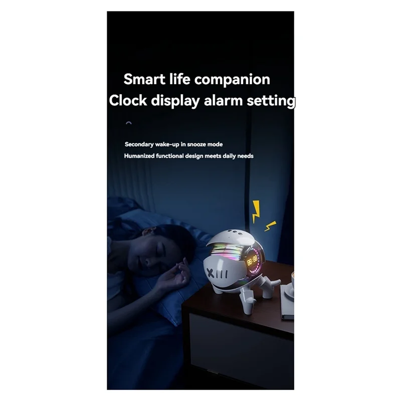 Reliablesmart Robot Monster Bluetooth Speaker Portable Stereo Alarm Clock AI Interactive Wireless Audio TF Card FM Radio