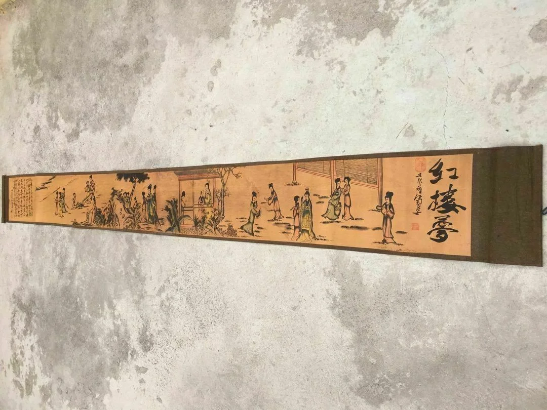 

China old painting calligraphy long scroll painting Dream of the Red Chamber