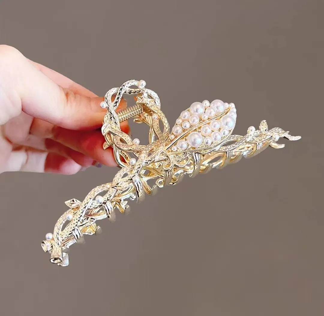 Blumen-Haarklammer für Frauen Hochsteckfrisur Dutt Pferdeschwanz-Halter Große Haarklammer für DIY-Haarstyling-Zubehör – Detail 14
