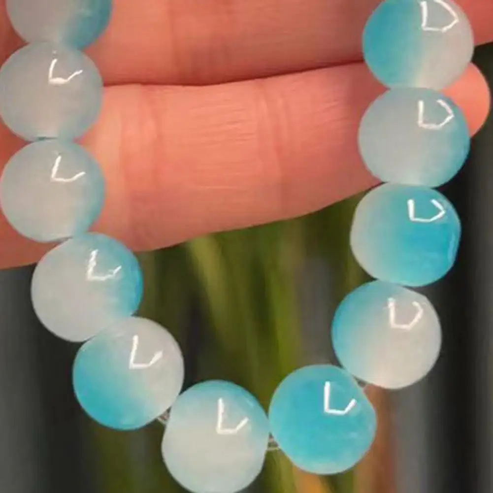 Faux Crystal Beaded Bracelets For Women Girls Beads Bracelet Contrast Color Elastic Rope Polishing Jewelry Accessories