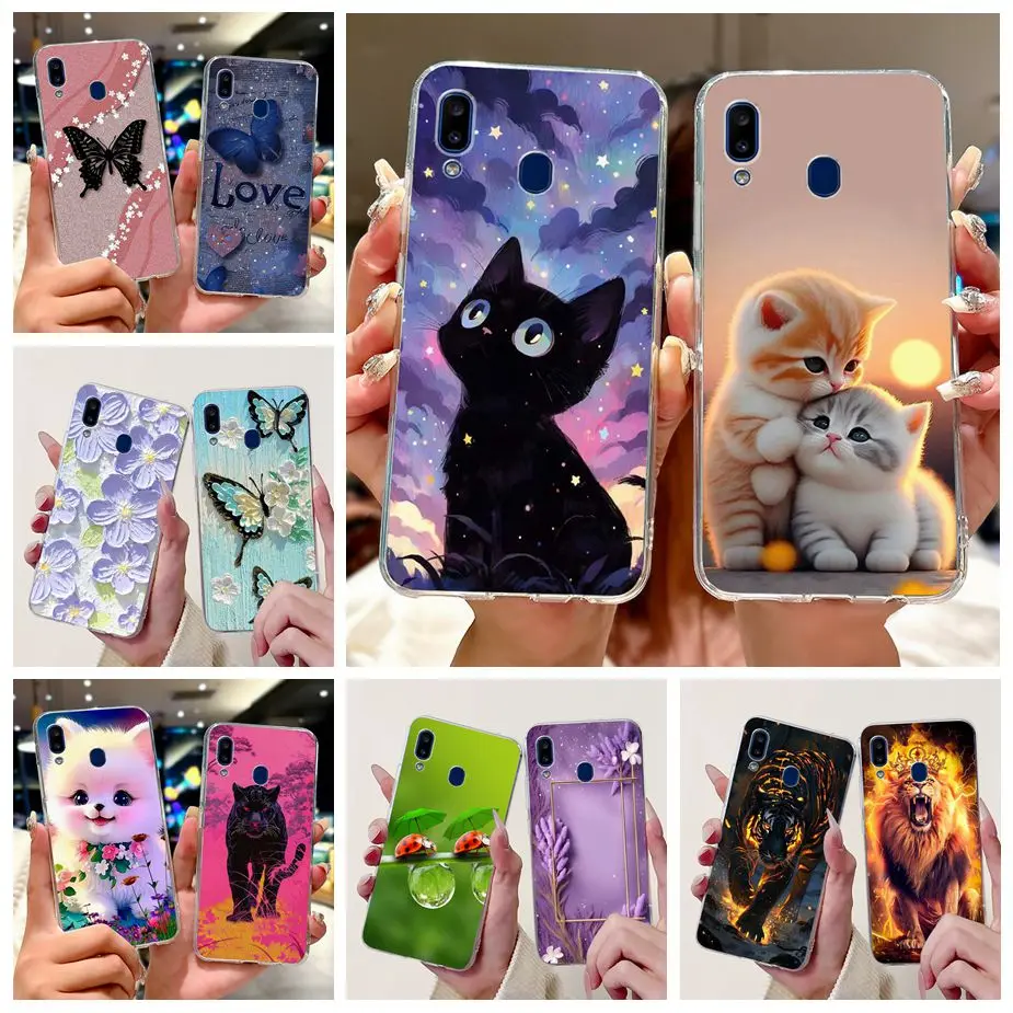 For Samsung Galaxy A10 A20 A30 Case A105F A205F A305F Cute Fashion Painted Cover Soft Silicone Case For Samsung A20 A 10 30 Bags