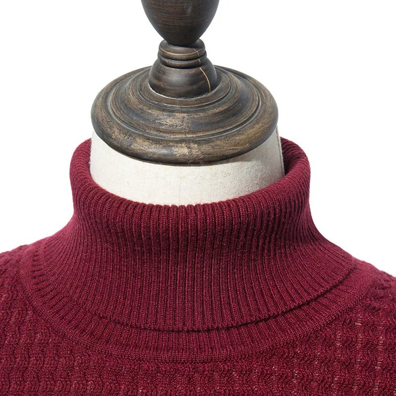 2022 Autumn Winter Men's Turtleneck Sweater Fashion Casual Slim Pullovers Sweaters Male Brand Clothes 8 Colors