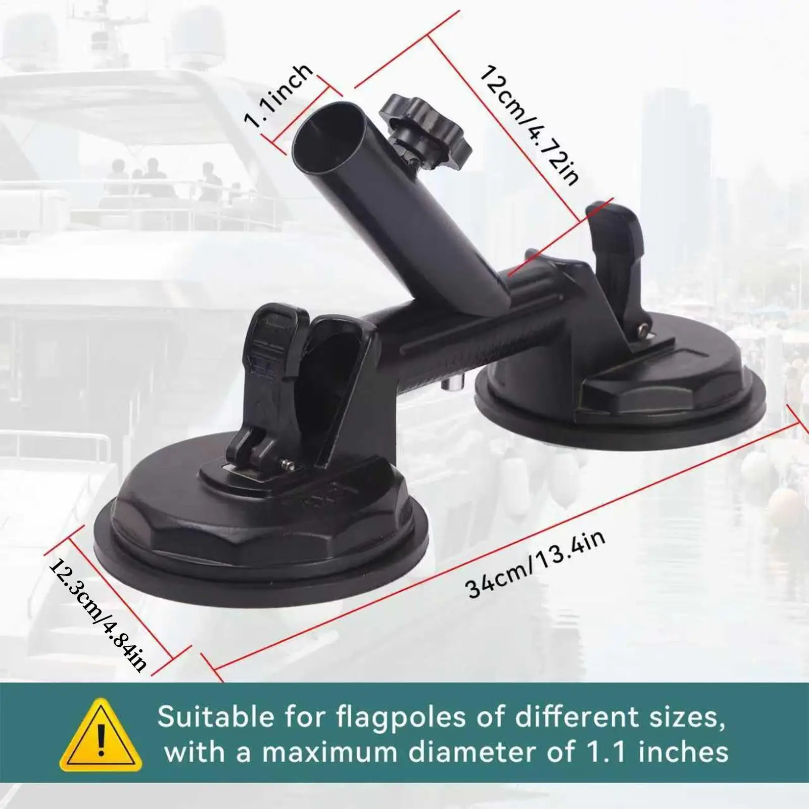 1Pcs Universal Car Exterior Suction Cup Flag Holder Flag Mount Suction Stable Holds Flags Holder For Truck Camp-er Boats - view 6