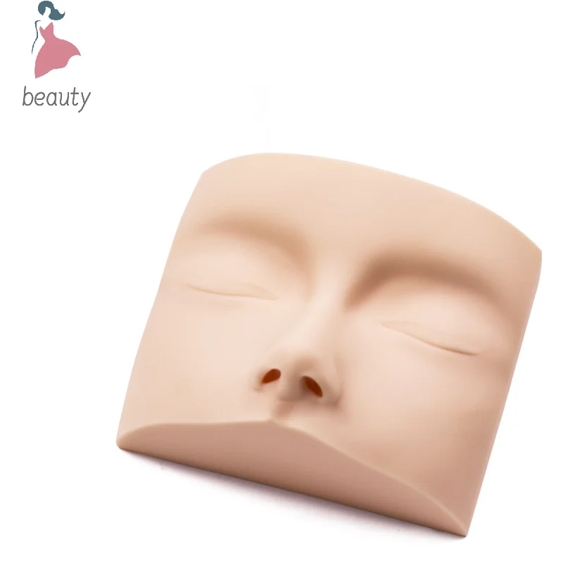 Grafted Eyelashes Training Head Mold Multifunctional Mannequin Practice Silicone Skin Fake Face Eyelids Makeup Tools