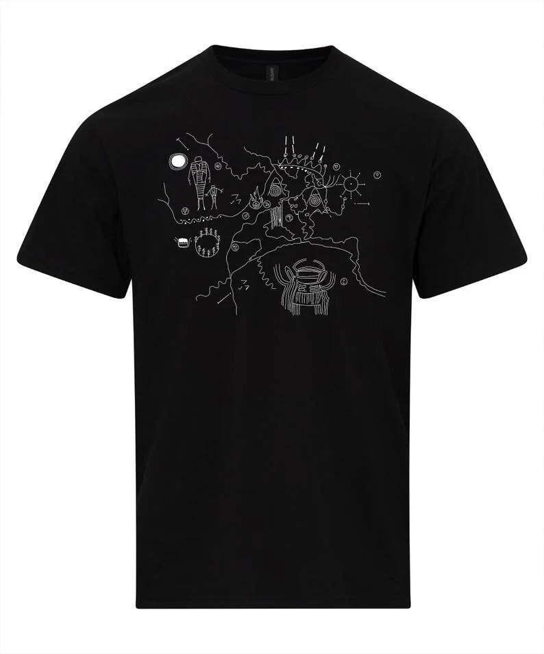 Twin Peaks Owl Cave Calendar Map T-shirt David Lynch Shirt Personality High Quality Print Unisex Street Short Sleeve Tops