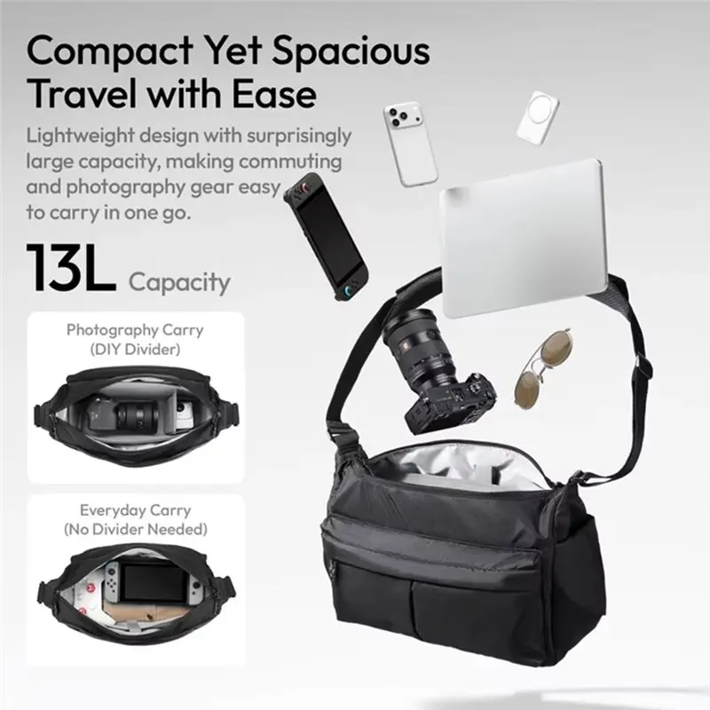【Price Drop !!】U023 For Mirrorless Camera Fill Light Compatible Outdoor Sling Bag Photography Equipment Storage Bag Shoulder Des
