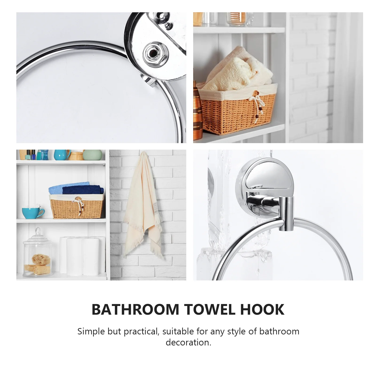 

Кольцо для полотенец из нержавеющей стали, прочный, устойчивый к ржавчине, подвесной крючок для полотенец, вешалка для дома, отеля, школы, аксессуар для ванной комнаты