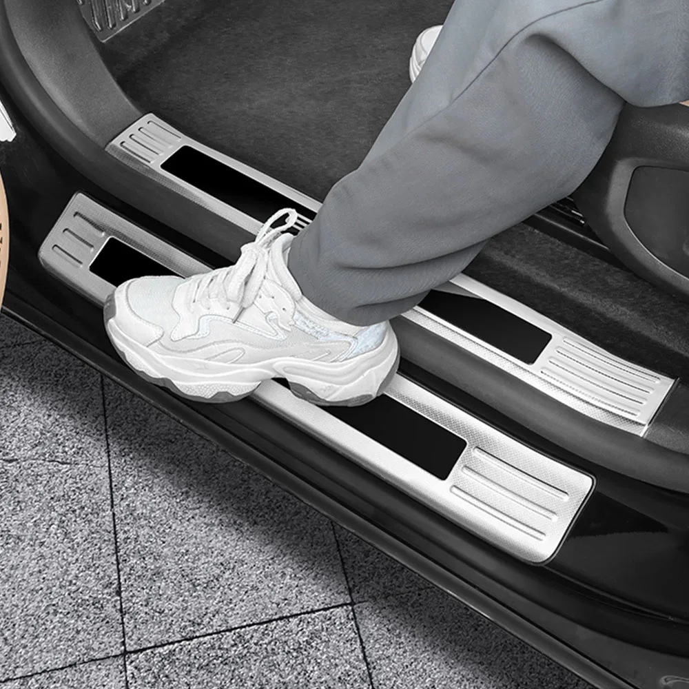 Snowflake Patterned Threshold Strip For EXLANTIX ET EXEED STERRA ET 2024 2025 Car Accessories Stainless Steel Welcome Pedal