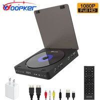 Woopker-reproductor de DVD HD, conexión HDMI AV con entrada USB, salida de auriculares, pantalla LED táctil HD 1080P tipo C 5V / 2A