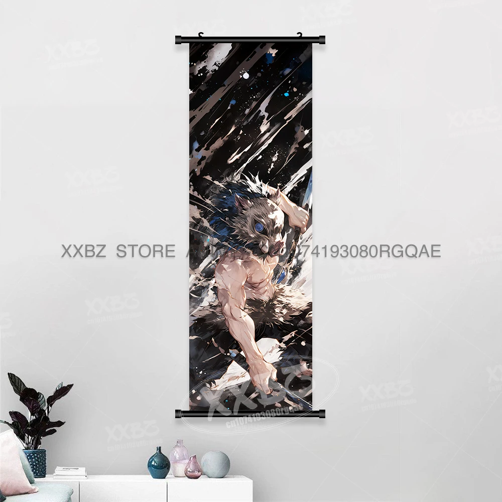 Bandai Demon Slayer: Kimetsu No Yaiba Leinwand, Heimdekoration, Wandkunst, zum Aufhängen, Gemälde, Schriftrollen, Bilddruck, Anime-Figuren, Poster 10