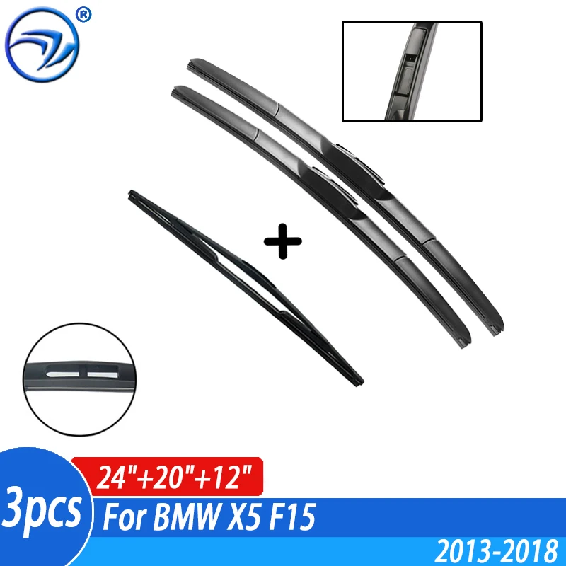 Wiper Front & Rear Wiper Blades Set For BMW X5 F15 2013 - 2018 2017 2016 2015 2014 2013 Windshield Windscreen Window 24