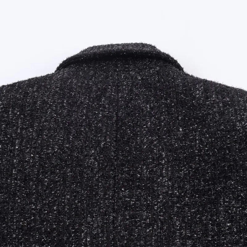 EAEOVNI automne hiver femmes costume manteau mode col cranté à manches longues or Double bouton Blazer veste tempérament vêtements