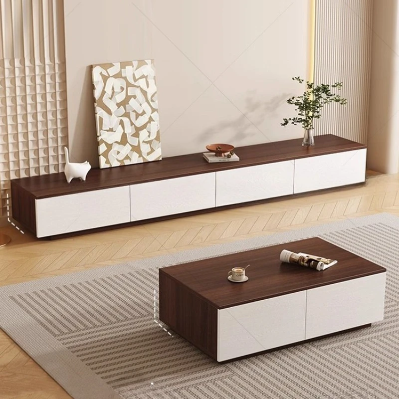 

Wood Drawers Tv Stands Designer Center Floor Retro Movies Aesthetic Tv Table Speaker Universal Muebles Para Tv Unique Furniture