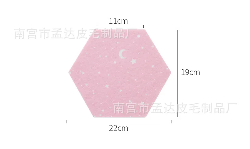 12 Sheets 22*19cm Galaxy Hexagon 3D Wall Stickers Felt Polyester Sound Absorbing Panels for Photo Background Bedroom DIY Upgrade