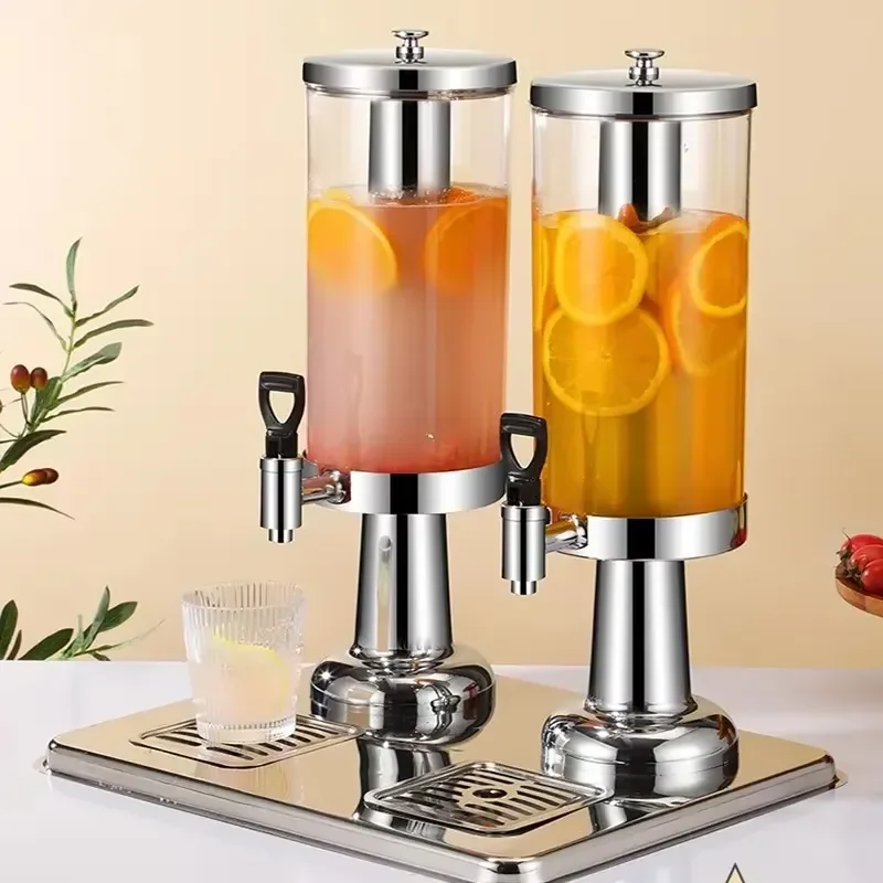 Hot Selling Stainless Steel Double Head Beverage Machine Three In One Cold Drink Machine Hotel Commercial Juicer