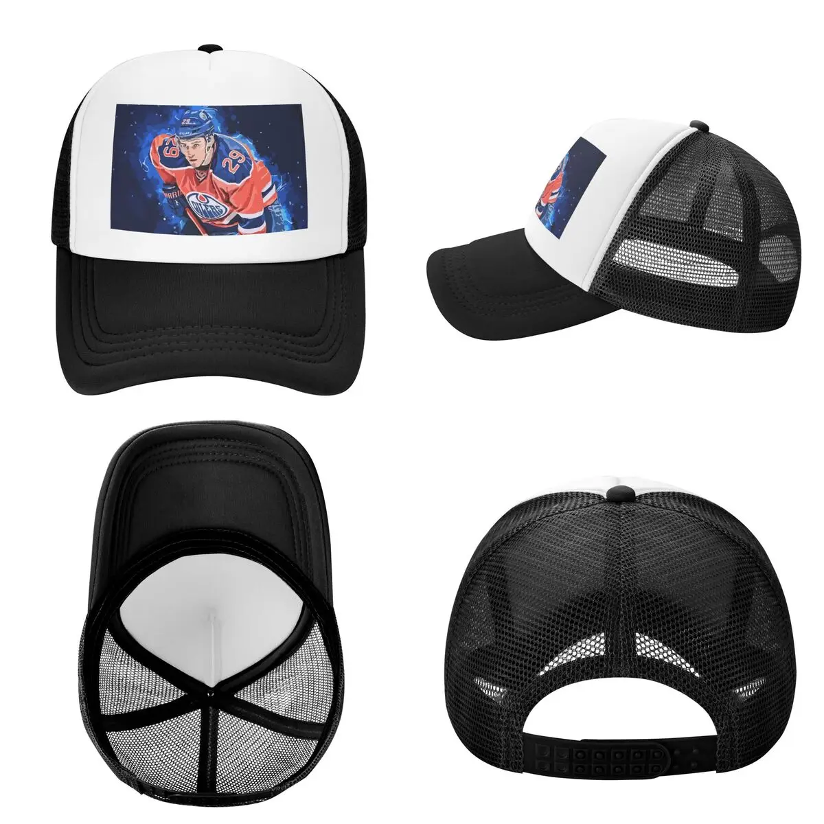 Connor McDavid 97 For Edmonton Oilers Fans (5) Cap Casual Mesh Baseball Caps Adjustable Hat Hip Hop Summer Unisex Baseball Hats