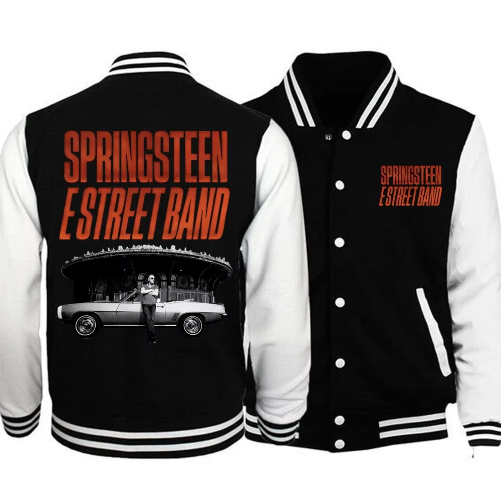 

Summer Bruce Springsteen and E Street Tour Baseballs Jackets Sports Coat Women Men Team Baseball Jacket Hoodie