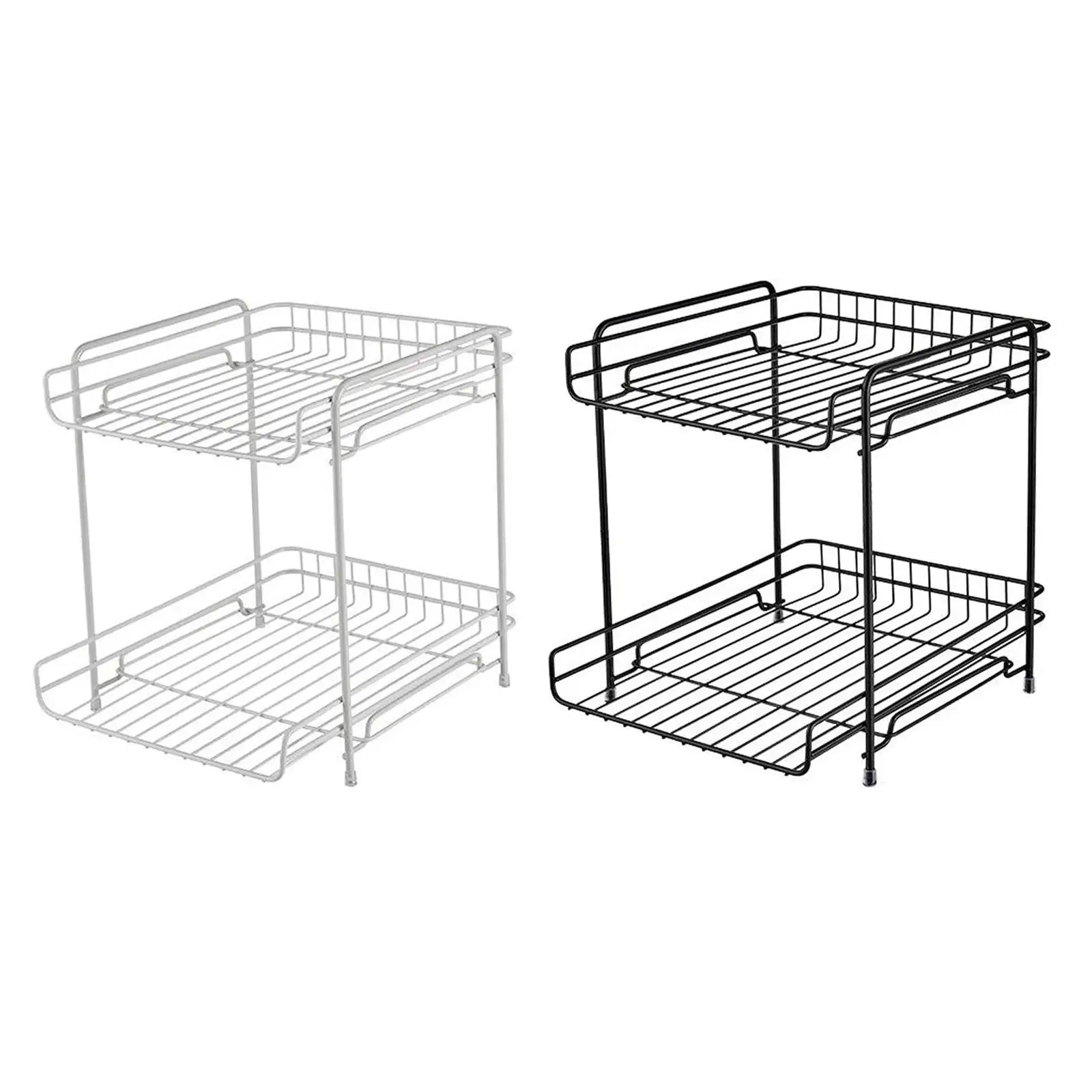 Cabinet Organizer Mesh Space Saver Display Shelf 2 Layer Metal Countertop Shelf Desktop Holder for Bathroom Household Daily Use