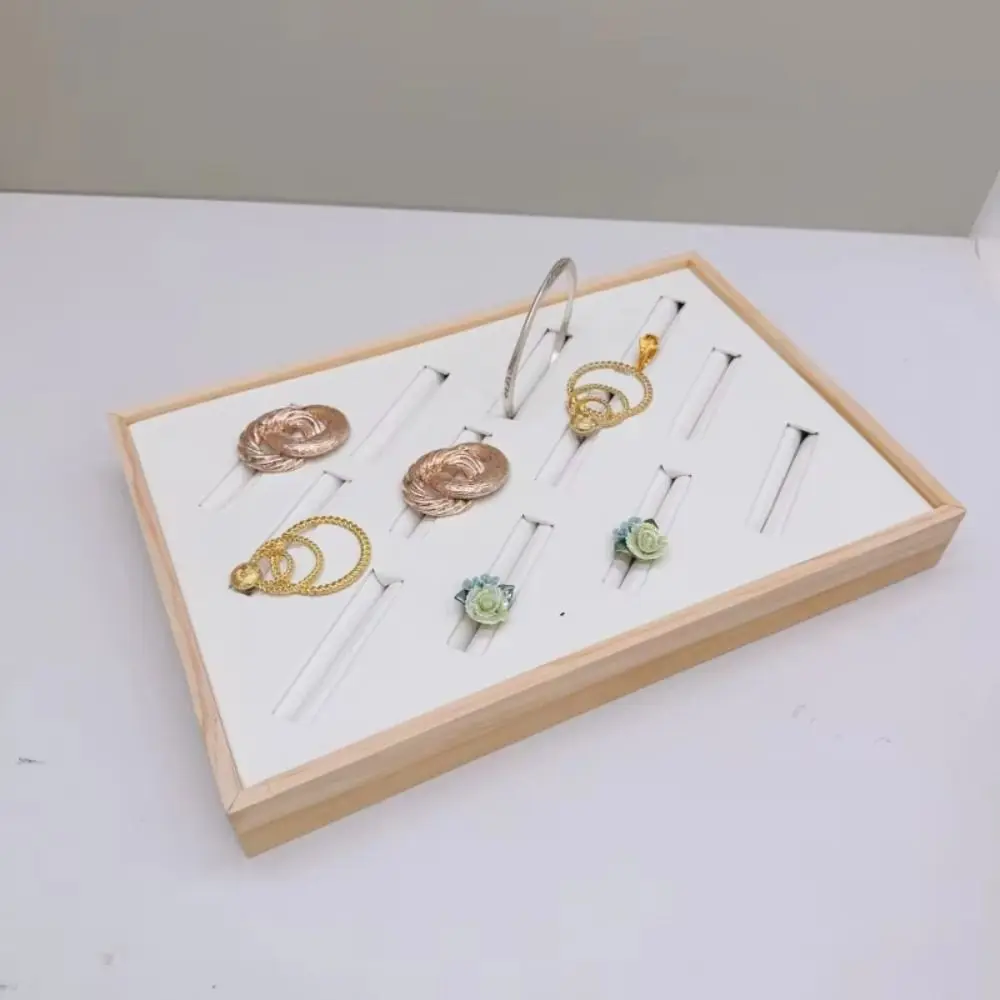 Wooden Bangle Display Tray Hand String Home Decor Bracelet Storage Holder 12 Slots Display Rack Jewellery Organizer Women Girls