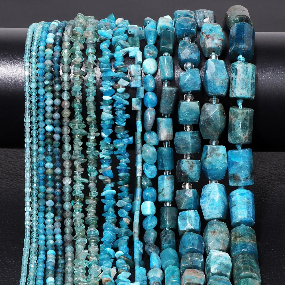 Wholesale Apatite Gem Stone Beads Natural Blue Apatites Jasper Loose Spacer Raw Bead For Jewelry Making DIY Bracelet Necklace