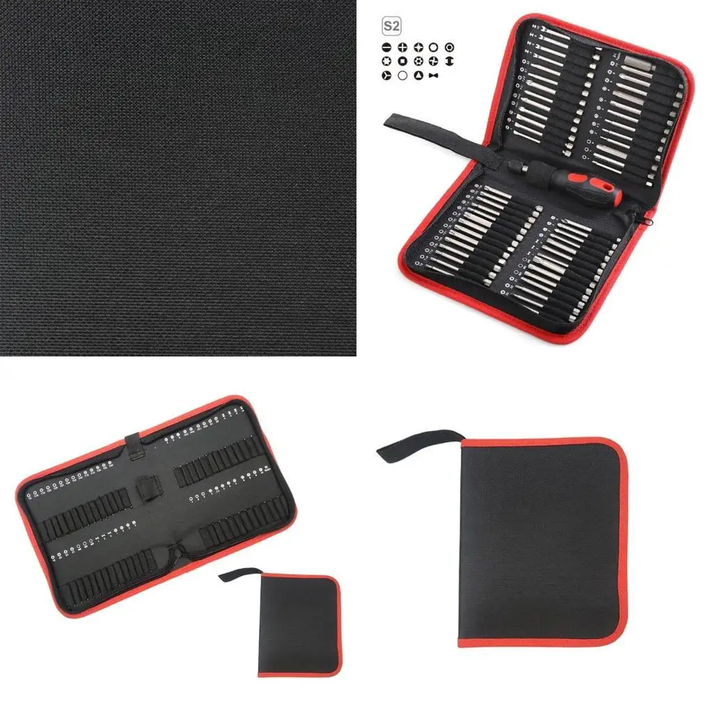 

652F Convenient Zipper Bit Drill Bit Storage Bag with Clear Labels for Tool Storage and Screwdriver Bits