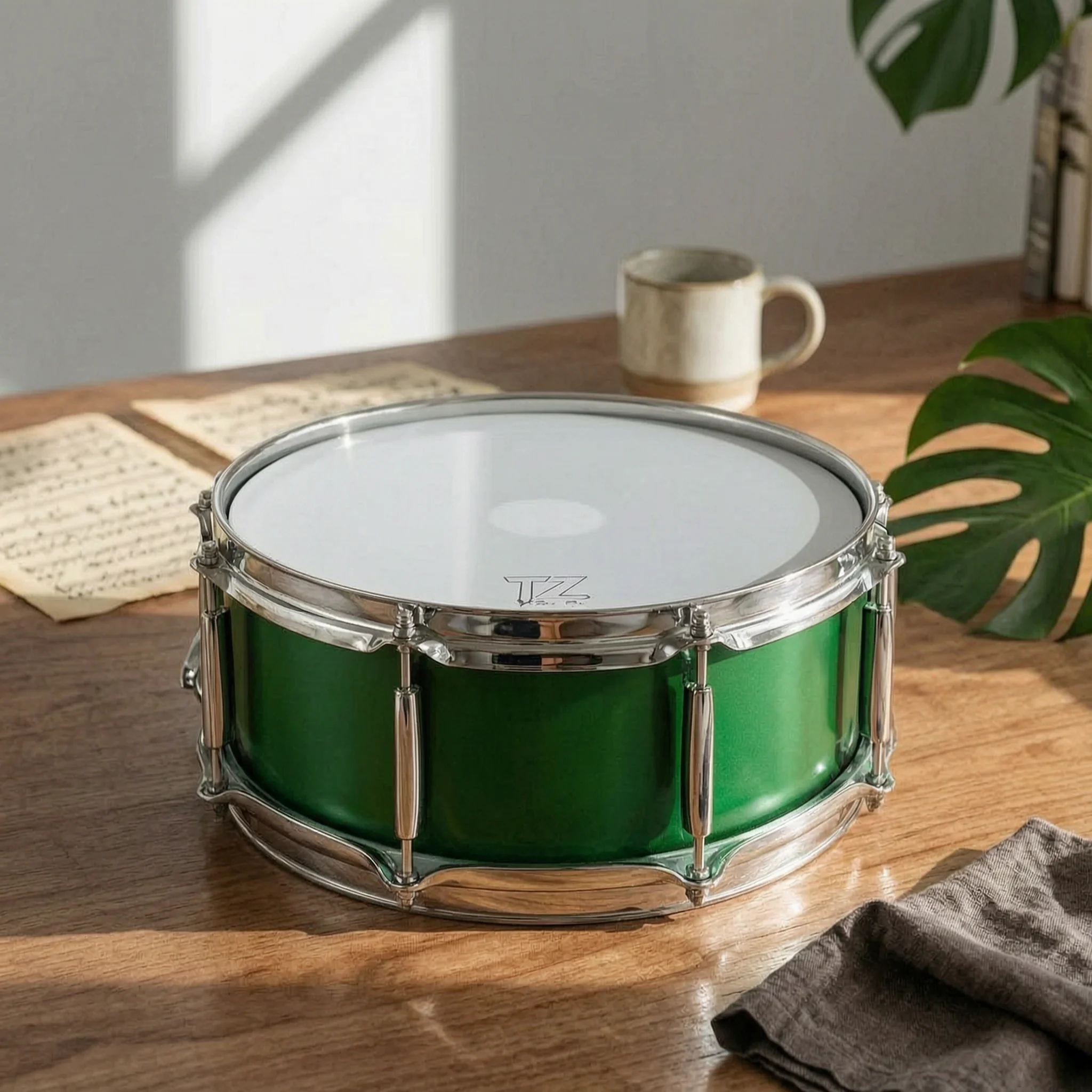 Marching Snare Drum Translucent Snare Drum with Acrylic Shell Percussion Instrument Sturdy Rust Resistant for Drummers, Parades