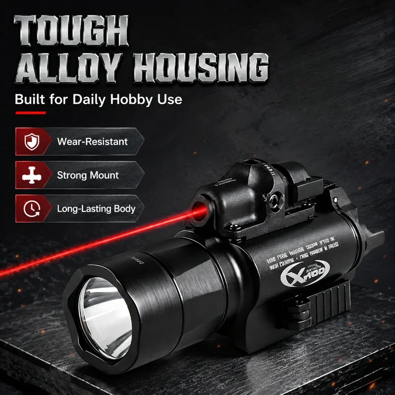 Showcase Flashlight Component Solid Aluminum Alloy Structure Bright LED Light Source Quick Install for 20‑22mm Rail Parts