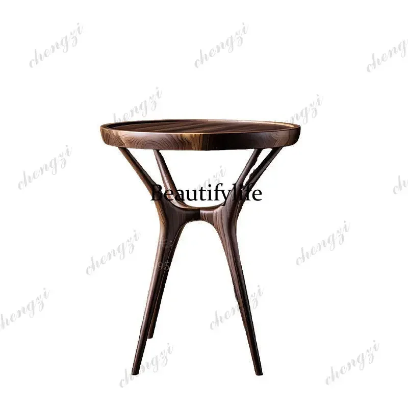 Modern simple solid wood edge a few round corners a few mortise and tenon craftsmanship walnut color home