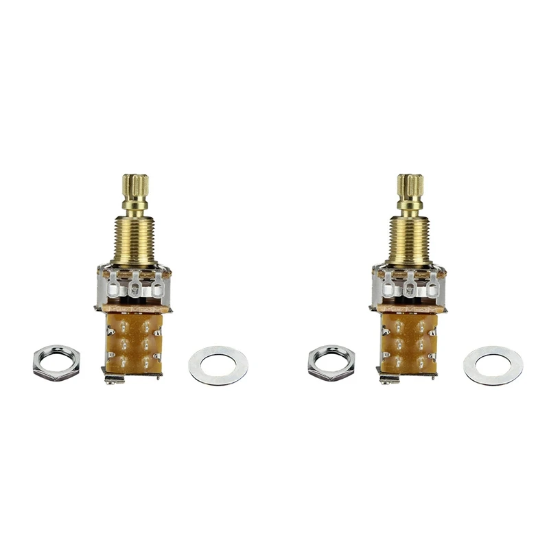 

2Pcs Guitar Push/Push Potentiometer Short Shaft Push Push Potentiometer Electric Guitar Pot A500K For Guitar Bass Parts