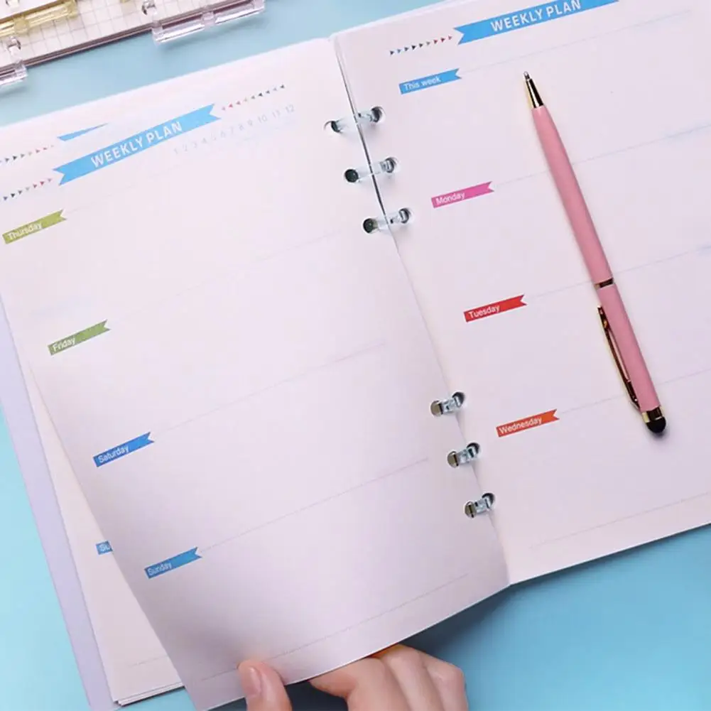 แหวนยึดกระดาษยืดหยุ่นอุปกรณ์เครื่องเขียน2ชิ้นแหวนเกลียวสปริง3รูสำหรับสมุดบันทึก