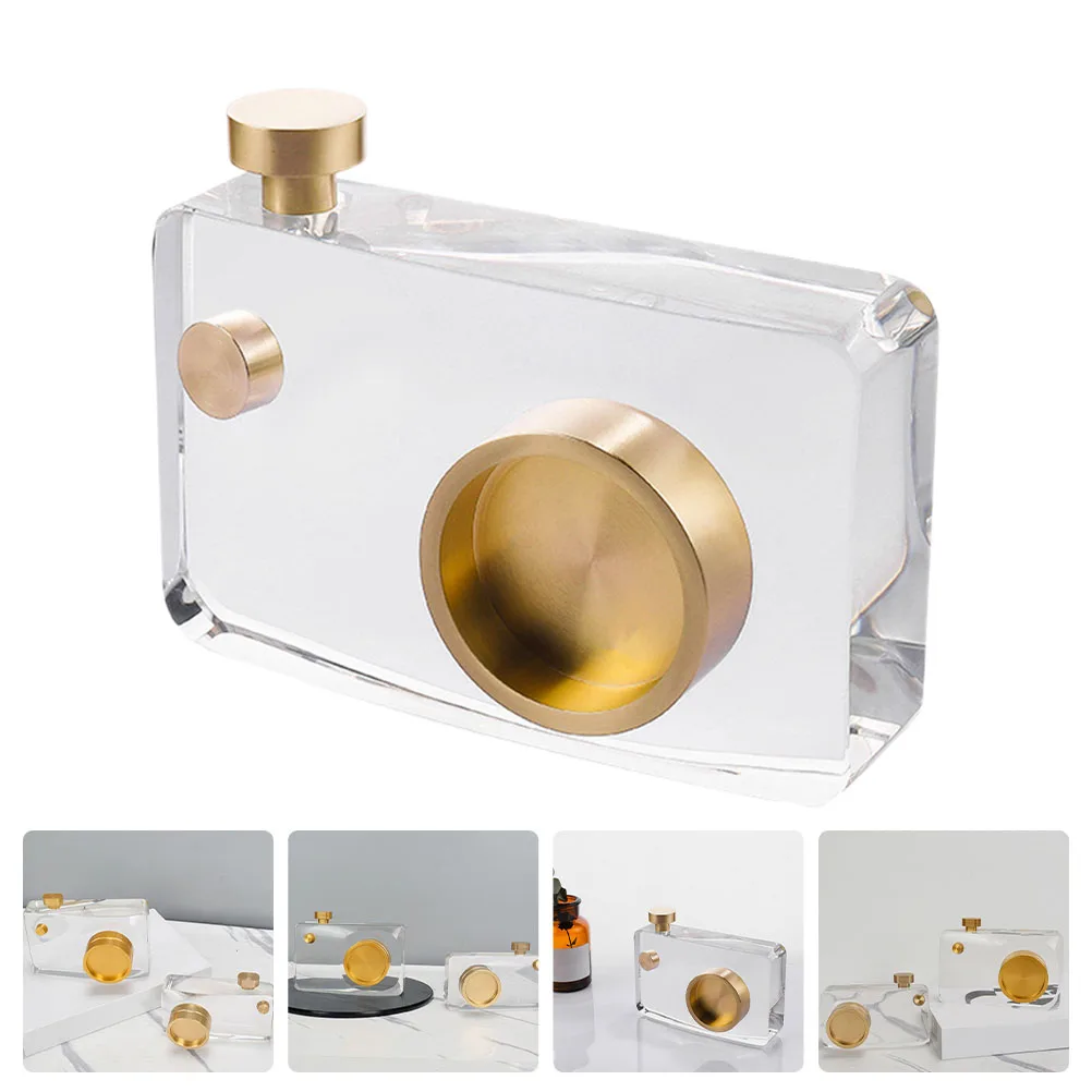 

Crystal Camera Craft Decorative Ornament Metal Crystal Artistic Desktop Ornament Stable Table Decor Camera