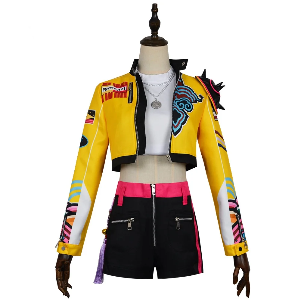 Cosplay Costume for K-POP Rumi Oak Demon Hunters Cosplay Costume Earrings Ring Party Halloween Carnival Clothes Print Outfits