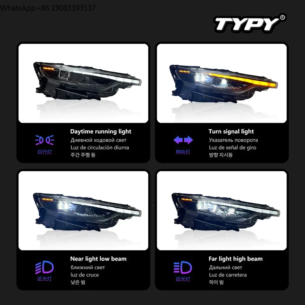 

TYPY Car Lights for Maserati Levante Headlight Full LED Projector Lens Headlight 2016-2022 Upgrade 2023 Style Front Lamps