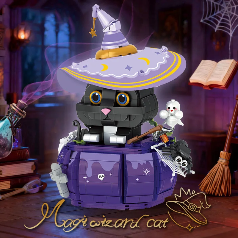 

Idea Fairy Tale Animals Building Block Cartoon Magic Wizard Cat Brick Construction Model Sets Toys Halloween For Kids Gifts