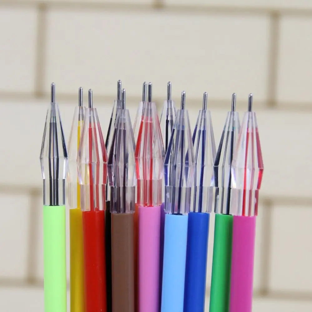 Fresh Color Gel Pen Refill Diamond Head Core 0.38mm School Stationery Cartridge Pen Refills 12 Pcs Gel Pen Neutral Pen Refill