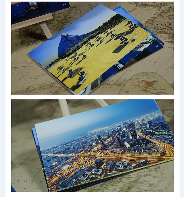 Sale ! Dubai Landscape Post Card Decoration Theme Postcards Gift Wish Greeting Card For Festival Blessing Message