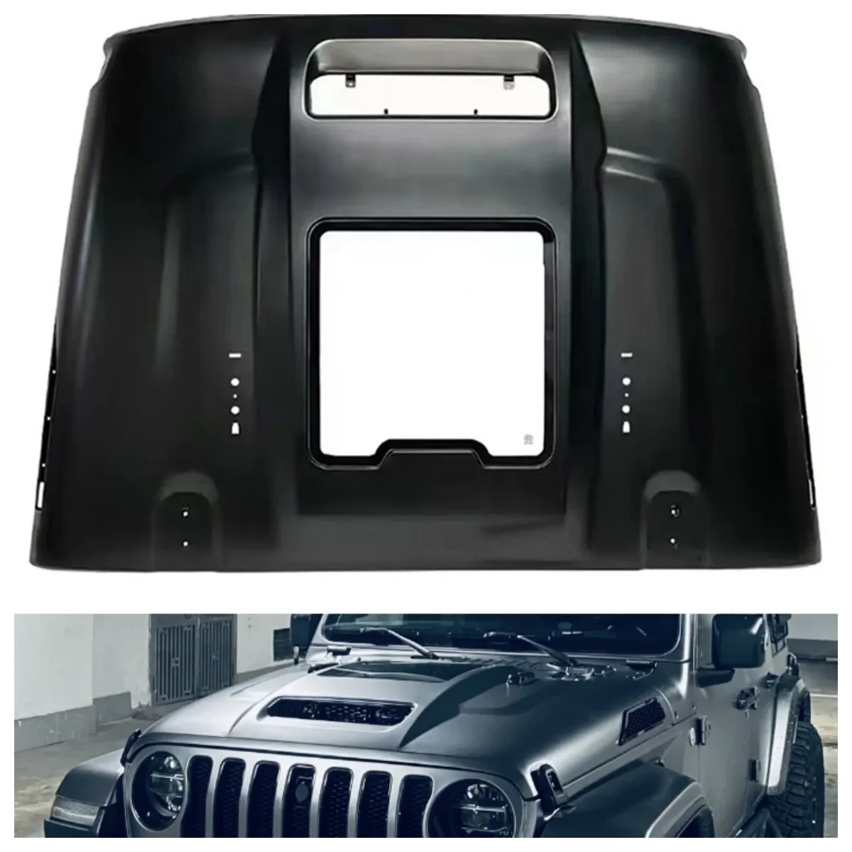 

To Korea Engine Cover High Performance Cover Hellcat Hood Steel For Jeep Wrangler JL 2018+ JL1283 LantSun