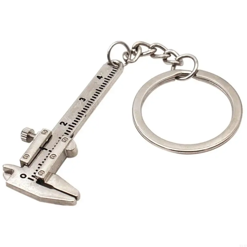91AF Mini Vernier Calipers Keychain for Key Ring Simulation Model Ruler Vernier Calip