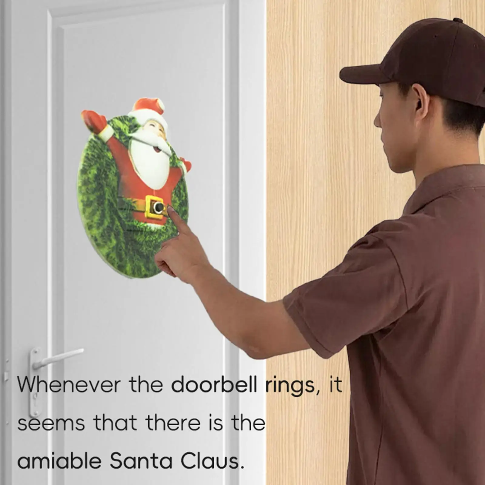 Santa Doorbell Christmas Decoration Home Decor Entry Chime Creative Design