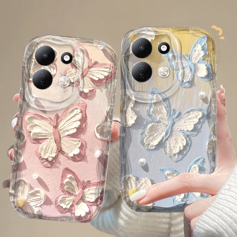 Flexible TPU Case For Xiaomi Redmi 17 5G 4G Protective Cover Shockproof Butterfly Pattern Fundas